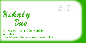 mihaly dus business card